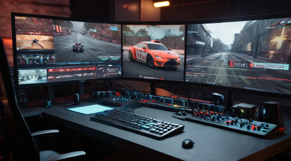 赛事直播控制台画面,多个比赛信号同时监控